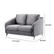 Hida 2 Piece Sofa and Loveseat Set- Diamond Stitching- Smooth Gray Velvet