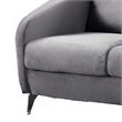 Hida 2 Piece Sofa and Loveseat Set- Diamond Stitching- Smooth Gray Velvet