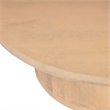 Bela Coffee Table - 47 Inch Round Top-Handcrafted Beige Mango Wood Pedestal Base