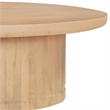 Bela Coffee Table - 47 Inch Round Top-Handcrafted Beige Mango Wood Pedestal Base