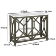 Agas 41 Inch Sofa Console Table-Genuine Marble Top-Sandblasted Gray Mango Wood