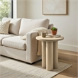 Hazel 17.7 Inch Round Side Table with 3 Pillar Legs-Handcrafted Brown Mango Wood