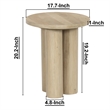 Hazel 17.7 Inch Round Side Table with 3 Pillar Legs-Handcrafted Brown Mango Wood