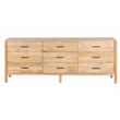 Geti 84 Inch Wide Dresser- 9 Spacious Drawers- Handcrafted Oak White Mango Wood