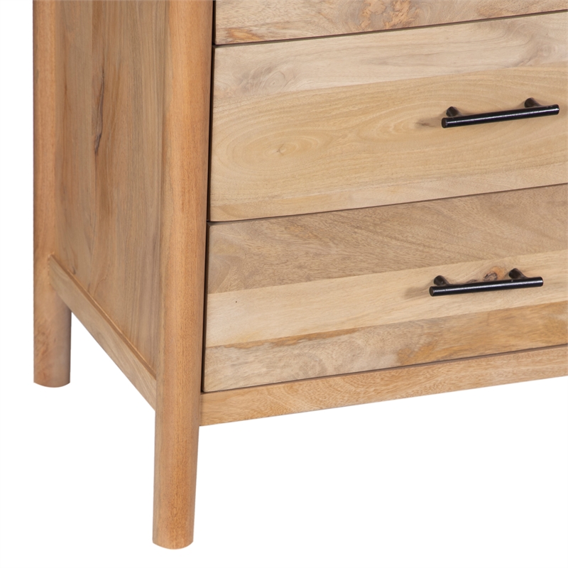 Geti 84 Inch Wide Dresser- 9 Spacious Drawers- Handcrafted Oak White Mango Wood