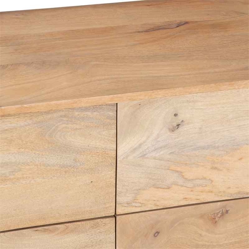 Geti 84 Inch Wide Dresser- 9 Spacious Drawers- Handcrafted Oak White Mango Wood