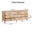 Geti 84 Inch Wide Dresser- 9 Spacious Drawers- Handcrafted Oak White Mango Wood