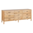 Geti 84 Inch Wide Dresser- 9 Spacious Drawers- Handcrafted Oak White Mango Wood