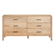 Geti 66 Inch Wide Dresser- 6 Drawers- Handcrafted Natural Oak White Mango Wood