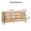 Geti 66 Inch Wide Dresser- 6 Drawers- Handcrafted Natural Oak White Mango Wood