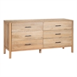 Geti 66 Inch Wide Dresser- 6 Drawers- Handcrafted Natural Oak White Mango Wood