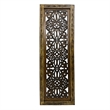 Benzara Floral Hand Carved Wooden Wall Panels- Assortment of Two- Brown