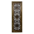 Benzara Floral Hand Carved Wooden Wall Panels- Assortment of Two- Brown
