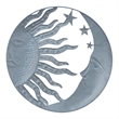 21 Inch Handcrafted Sun and Moon Accent Wall Decor- Round Metal Wall Mount