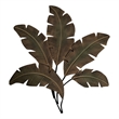 35 Inch Tropical Metal Palm Leaf Wall Mount Accent Decor- Brushed Green- Yellow