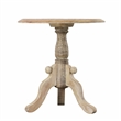 Intricately Carved Round Top Mango Wood Side End Table with Pedestal Base- Brown