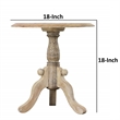 Intricately Carved Round Top Mango Wood Side End Table with Pedestal Base- Brown