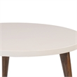 24 Inch Modern Coffee Table- Round MDF Top- Tapered Mango Wood Legs