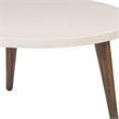 24 Inch Modern Coffee Table- Round MDF Top- Tapered Mango Wood Legs
