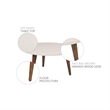 24 Inch Modern Coffee Table- Round MDF Top- Tapered Mango Wood Legs