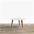 24 Inch Modern Coffee Table- Round MDF Top- Tapered Mango Wood Legs