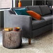 Antique Round Tree Stump Cement Stool-  Brown