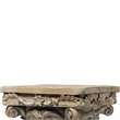 Accent Pedestal Table- 10 Inch Top- Weathered Brown Resin- Ornate Base