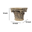 Accent Pedestal Table- 10 Inch Top- Weathered Brown Resin- Ornate Base