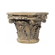 Accent Pedestal Table- 10 Inch Top- Weathered Brown Resin- Ornate Base
