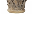 Accent Pedestal Table- 10 Inch Top- Weathered Brown Resin- Ornate Base