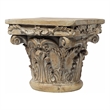 Accent Pedestal Table- 10 Inch Top- Weathered Brown Resin- Ornate Base