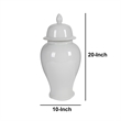 Kipp Decorative Porcelain Ginger Jar with Lidded Top- Large- White