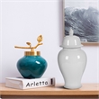 Kipp Decorative Porcelain Ginger Jar with Lidded Top- Large- White