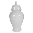Kipp Decorative Porcelain Ginger Jar with Lidded Top- Large- White