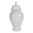 Kipp Decorative Porcelain Ginger Jar with Lidded Top- Large- White