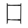 Vica 15 Inch Modern Side End Table- Metal Round Tray Top- Foldable Legs- Black