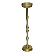 26 Inch Side End Drink Table- Turned Pedestal Metal Base- Round Top- Brass