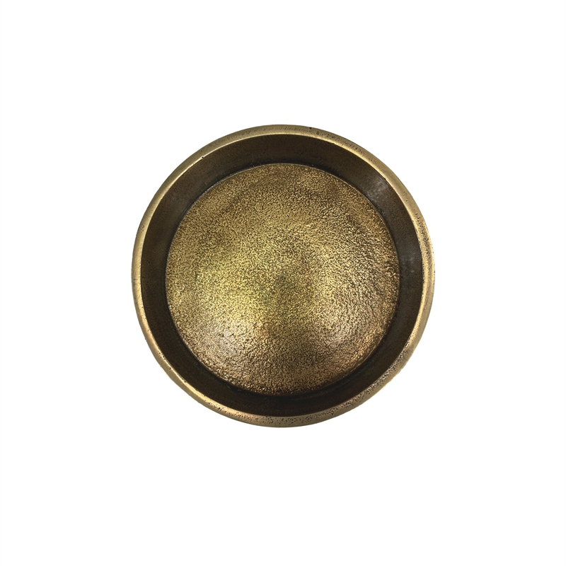 26 Inch Side End Drink Table- Turned Pedestal Metal Base- Round Top- Brass