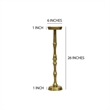 26 Inch Side End Drink Table- Turned Pedestal Metal Base- Round Top- Brass