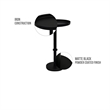 Ara 22 Inch Side End Table- Vintage Sleek Pillar Base- Round Tray Top- Black