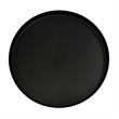 Ara 22 Inch Side End Table- Vintage Sleek Pillar Base- Round Tray Top- Black
