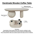 38 Inch Coffee Table- Oblong Mango Wood Top with a Modern Ball Leg- Washed White