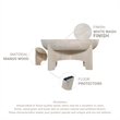 Tomas 32 Inch Coffee Table- Mango Wood Drum Top- Classic Washed White