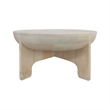 Tomas 32 Inch Coffee Table- Mango Wood Drum Top- Classic Washed White