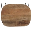 Tiva 30 Inch Handcrafted Backless Barstool- Natural Brown Mango Wood Saddle Seat
