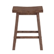 Wooden Frame Saddle Seat Counter Height Stool with Angled Legs- Brown