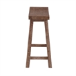 Wooden Frame Saddle Seat Counter Height Stool with Angled Legs- Brown