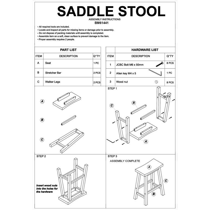 Wooden Frame Saddle Seat Counter Height Stool with Angled Legs- Brown