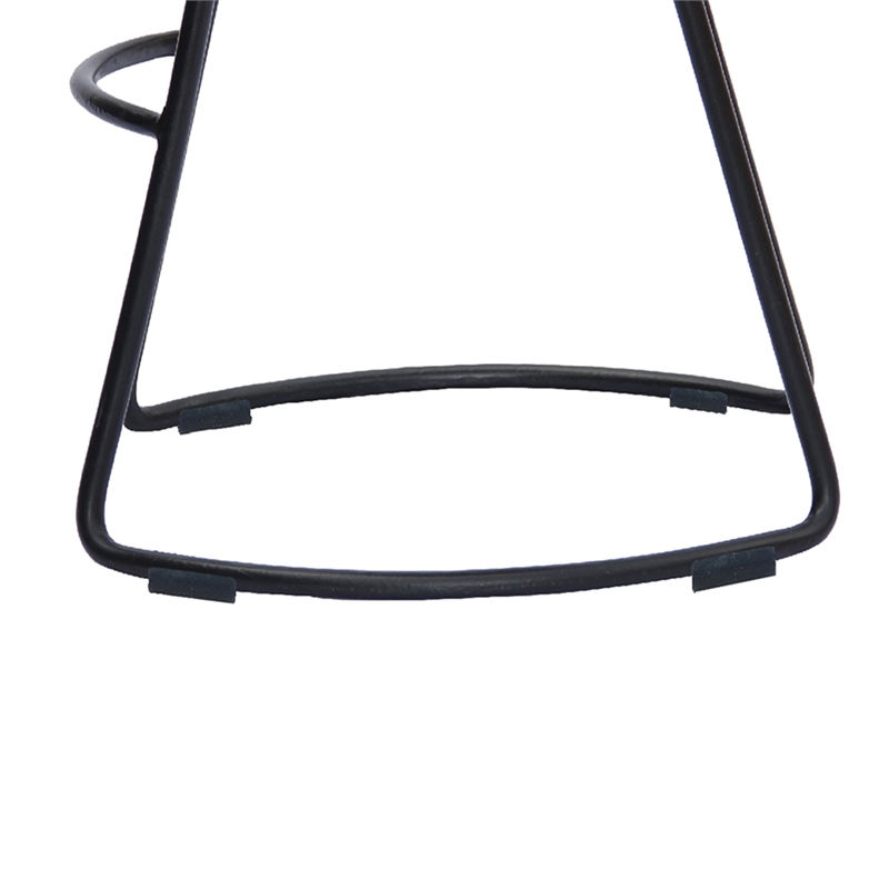 Ela 30 Inch Mango Wood Bar Stool- Saddle Seat- Iron Frame- Brown and Black