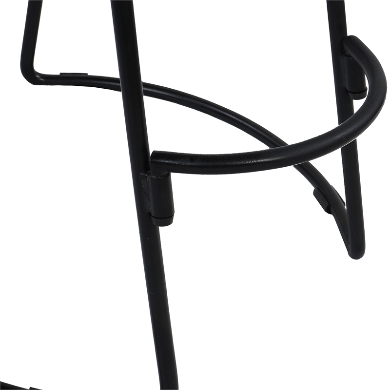 24 Inch Handcrafted Backless Barstool-Brown Mango Wood Thick SaddleSeat